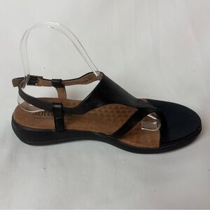 Softwalk Tamara Sandal Black Leather Thong Toe Sling Back Women’s 8